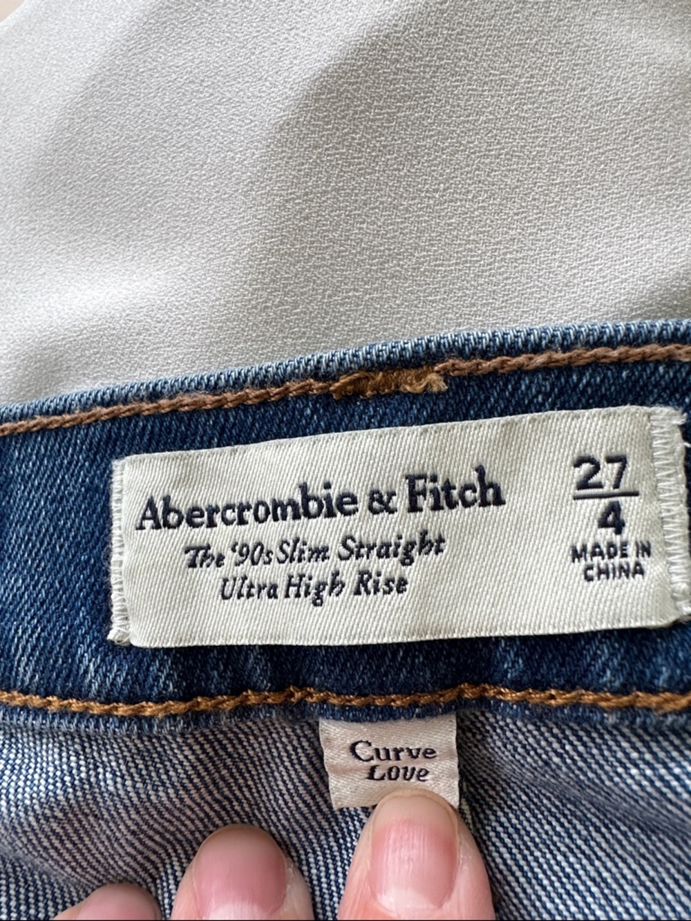 Abercrombie & Fitch Denim High-Rise Slim Straight Jeans - Blue